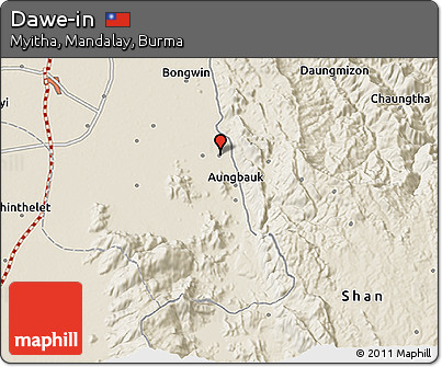 Shaded Relief 3D Map of Dawe-in