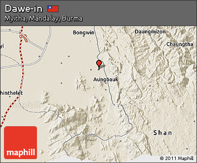 Shaded Relief 3D Map of Dawe-in