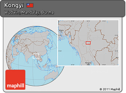 Gray Location Map of Kongyi
