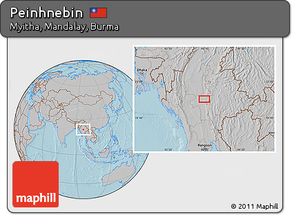 Gray Location Map of Peinhnebin, hill shading