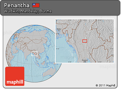 Gray Location Map of Penantha, hill shading