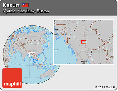 Gray Location Map of Kasun