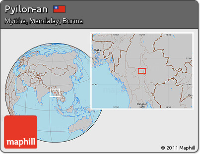 Gray Location Map of Pyilon-an