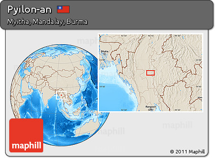 Shaded Relief Location Map of Pyilon-an