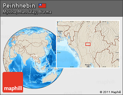 Shaded Relief Location Map of Peinhnebin