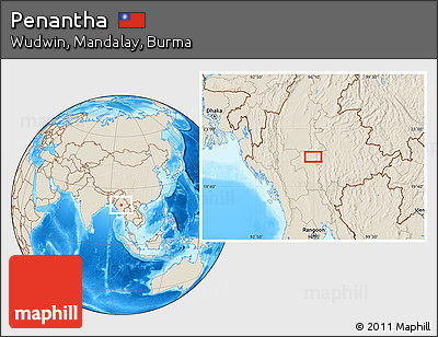 Shaded Relief Location Map of Penantha