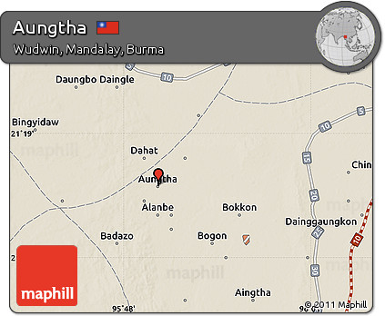 Shaded Relief Map of Aungtha