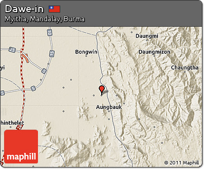 Shaded Relief Map of Dawe-in