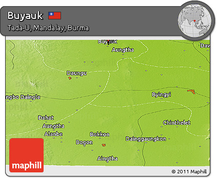 Physical Panoramic Map of Buyauk