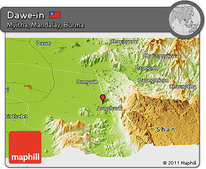 Physical Panoramic Map of Dawe-in