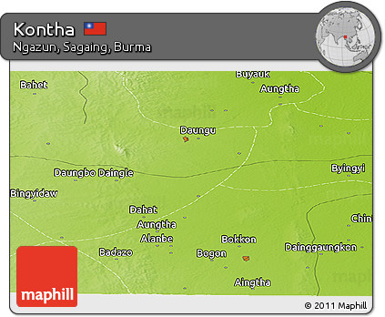 Physical Panoramic Map of Kontha