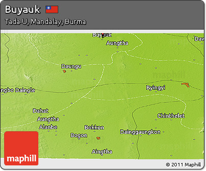 Physical Panoramic Map of Buyauk