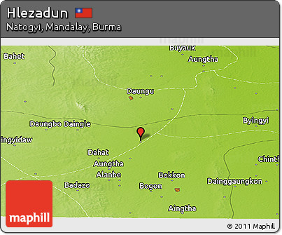 Physical Panoramic Map of Hlezadun