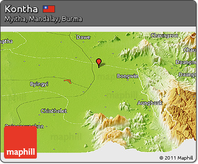 Physical Panoramic Map of Kontha