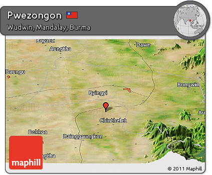 Satellite Panoramic Map of Pwezongon