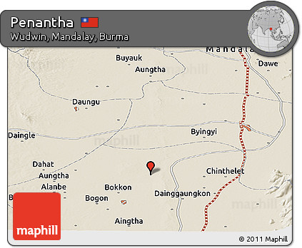 Shaded Relief Panoramic Map of Penantha