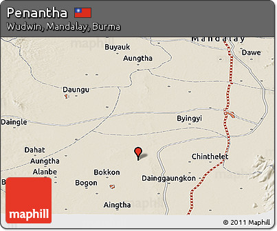 Shaded Relief Panoramic Map of Penantha