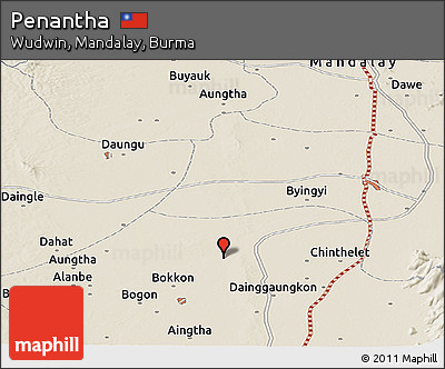 Shaded Relief Panoramic Map of Penantha