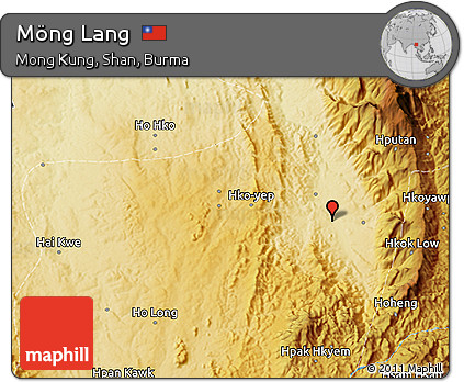 Physical 3D Map of Möng Lang