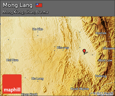 Physical 3D Map of Möng Lang