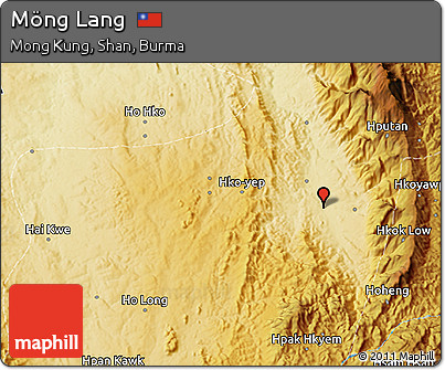 Physical 3D Map of Möng Lang