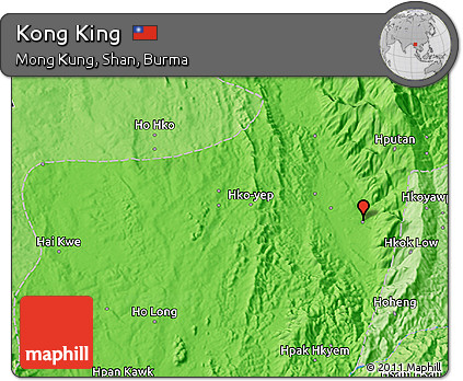Political 3D Map of Kong King
