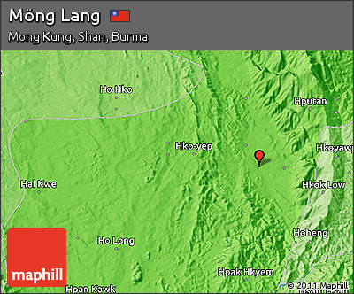 Political 3D Map of Möng Lang