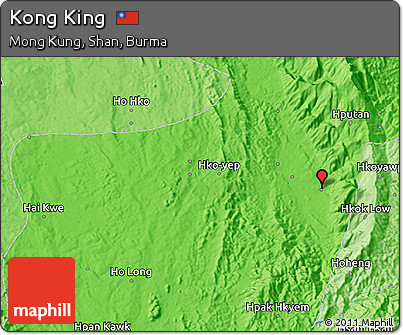Political 3D Map of Kong King