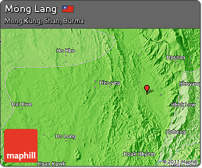Political 3D Map of Möng Lang