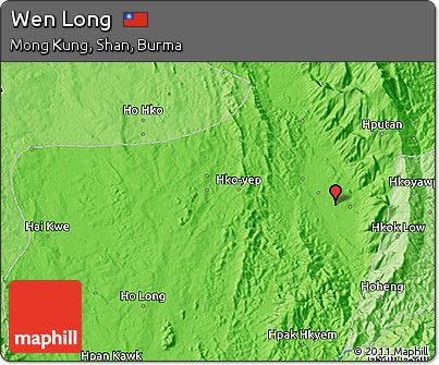 Political 3D Map of Wen Long