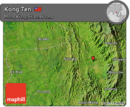 Satellite 3D Map of Kong Ten