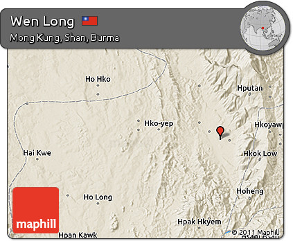 Shaded Relief 3D Map of Wen Long