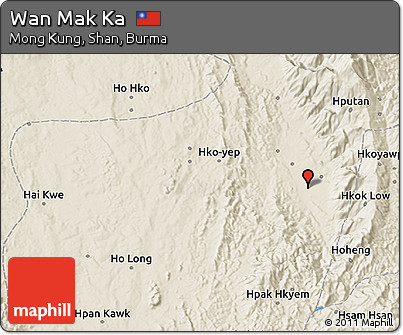Shaded Relief 3D Map of Wan Mak Ka