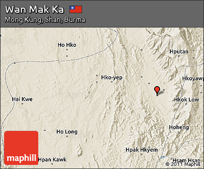 Shaded Relief 3D Map of Wan Mak Ka