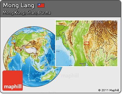 Physical Location Map of Möng Lang