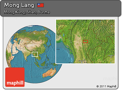 Satellite Location Map of Möng Lang