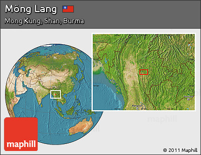 Satellite Location Map of Möng Lang