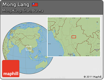 Savanna Style Location Map of Möng Lang