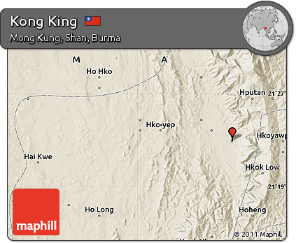 Shaded Relief Map of Kong King