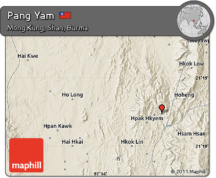 Shaded Relief Map of Pang Yam