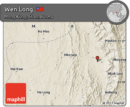 Shaded Relief Map of Wen Long