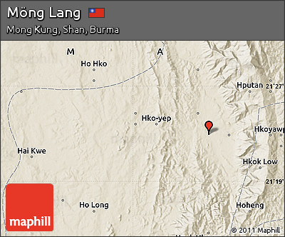 Shaded Relief Map of Möng Lang