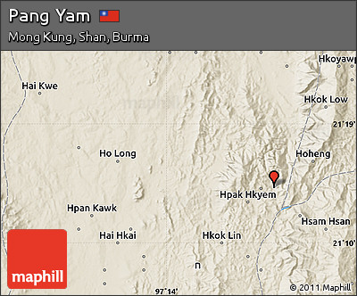 Shaded Relief Map of Pang Yam