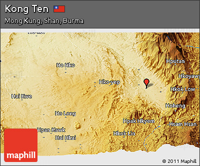 Physical Panoramic Map of Kong Ten