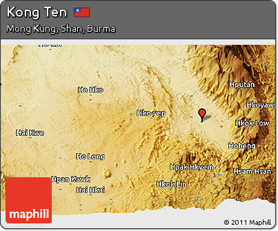Physical Panoramic Map of Kong Ten
