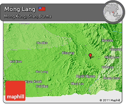 Political Panoramic Map of Möng Lang