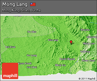 Political Panoramic Map of Möng Lang