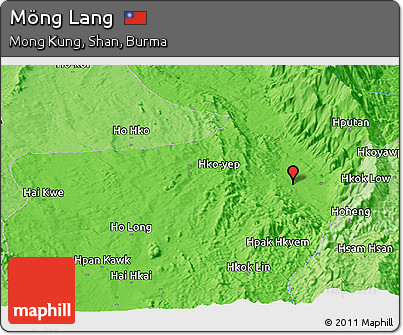 Political Panoramic Map of Möng Lang