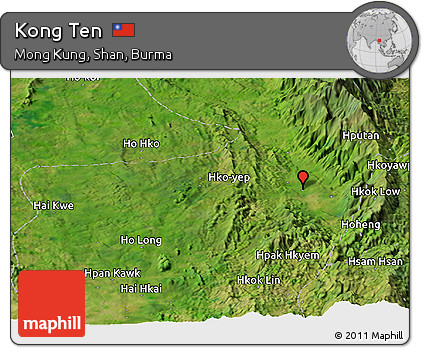 Satellite Panoramic Map of Kong Ten