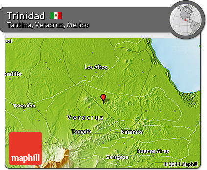 Physical 3D Map of Trinidad